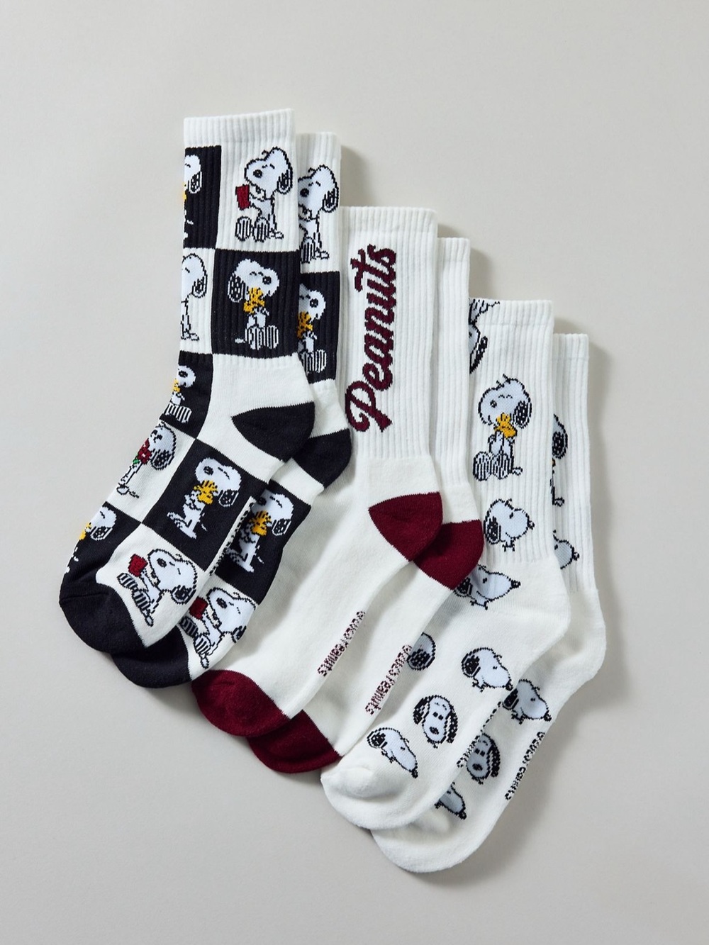 Peanuts Snoopy Varsity Crew Socks 3-Pack